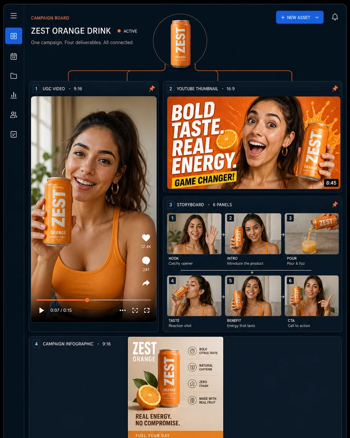 Imager workspace organizing generated campaign images and production tools