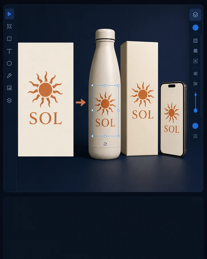 Imager Mockups workflow placing SOL artwork onto product packaging