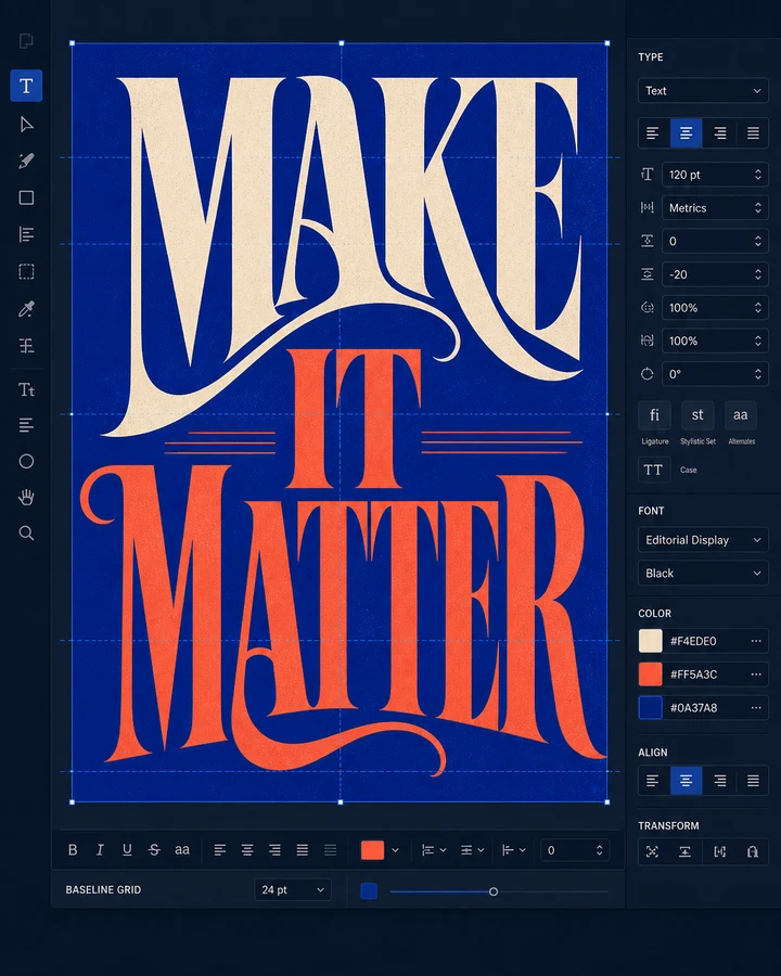 Imager Text Art editor creating a typography-led campaign graphic